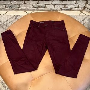 AG Adriano Goldschmied burgundy high waist skinny jeans 27R